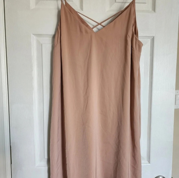 Leith Dress Spaghetti Strap Dark Nude Straight Relaxed Fit Size L - Picture 4 of 9